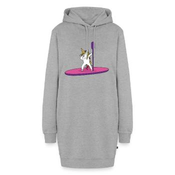 Einhorn Stand Up Paddle - Hoodie-Kleid - Grau meliert - Vorne