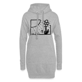naturfieba - Sweat-shirt à capuche long Femme - gris chiné - Devant