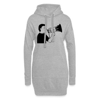 Mann wütend Demonstration Megafon - Hoodie-Kleid - Grau meliert - Vorne