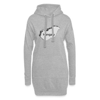 Ungarn 3D Karte - Hoodie-Kleid - Grau meliert - Vorne