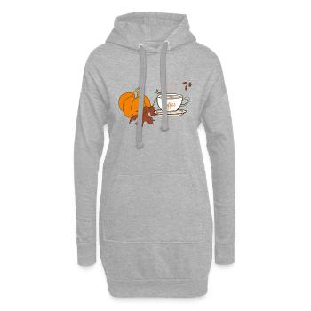 Halloween Pumpkin Latte Drink Cup Hoodie - Sweat-shirt à capuche long Femme - gris chiné - Devant