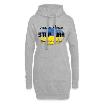 Make peace Stop War - Sweat-shirt à capuche long Femme - gris chiné - Devant