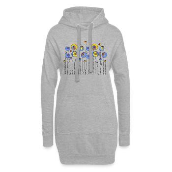 Fleur - Sweat-shirt à capuche long Femme - gris chiné - Devant