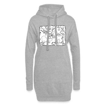 Pirate Adventure Treasure Map - Hoodie Dress - heather grey - Front