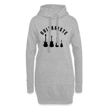 Collection Guitariste - Profession - Sweat-shirt à capuche long Femme - gris chiné - Devant