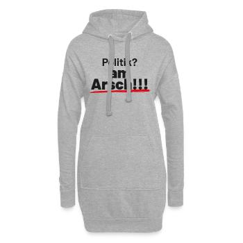 Politik am Arsch - Hoodie-Kleid - Grau meliert - Vorne