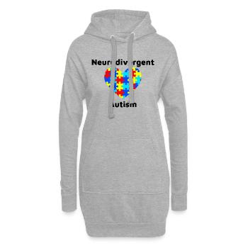Neurodivergent Autism - Hoodie Dress - heather grey - Front