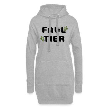 Faultier - Hoodie-Kleid - Grau meliert - Vorne