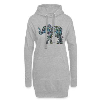 Éléphant - Sweat-shirt à capuche long Femme - gris chiné - Devant