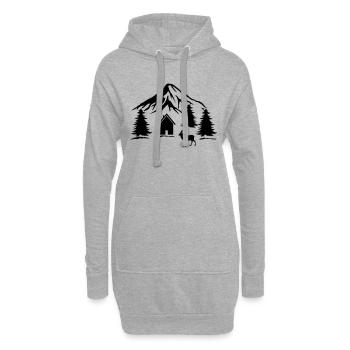 Berge Natur - Hoodie-Kleid - Grau meliert - Vorne