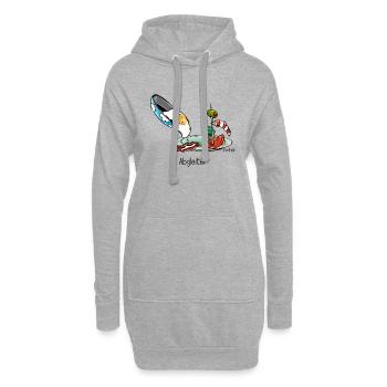 Paragliding Gleitschirm Pilot Vogel Ei - Hoodie-Kleid - Grau meliert - Vorne