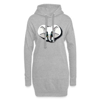 Kleiner Elefant Cartoon niedlich Abenteuer 11 - Hoodie-Kleid - Grau meliert - Vorne