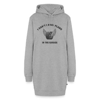 I Cant I Have Plans In The Garage - Sweat-shirt à capuche long Femme - gris chiné - Devant