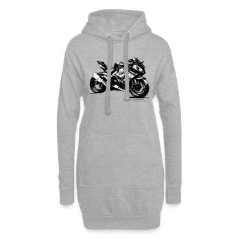 Affichez votre style avec nos logos moto - Sweat-shirt à capuche long Femme - gris chiné - Devant