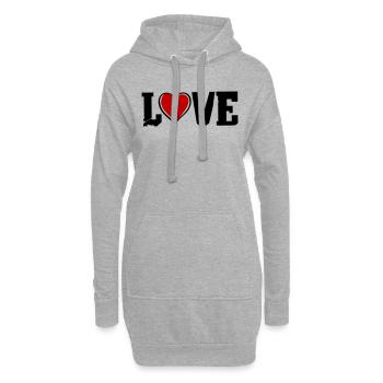 love heart - Hoodie-Kleid - Grau meliert - Vorne