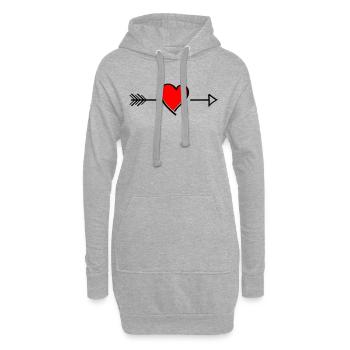 heart - Hoodie-Kleid - Grau meliert - Vorne