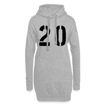 20 - Sweat-shirt à capuche long Femme - gris chiné - Devant