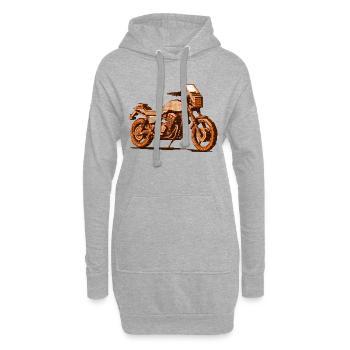 Moto dans un magnifique graphisme vectoriel rétro 8 bits - Sweat-shirt à capuche long Femme - gris chiné - Devant