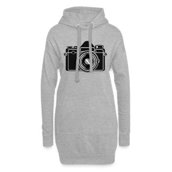 Kamera, Vintage Kamera, , Alte Kamera, Old - Hoodie-Kleid - Grau meliert - Vorne