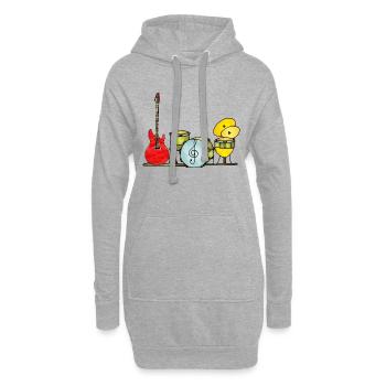 Instruments de musique - Sweat-shirt à capuche long Femme - gris chiné - Devant