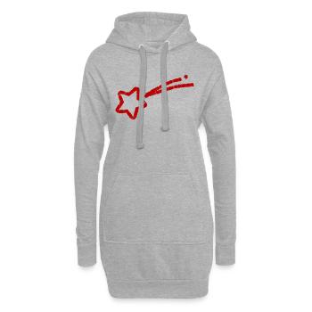 Étoile filante dessinée à la main - Sweat-shirt à capuche long Femme - gris chiné - Devant