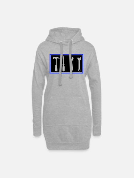 werkzeug - Hoodie-Kleid - Grau meliert