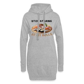Stop Staring at my Rolls Sushi - Hoodie-Kleid - Grau meliert - Vorne
