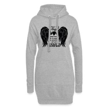 J’étais son ange maintenant il est mon mari - Sweat-shirt à capuche long Femme - gris chiné - Devant