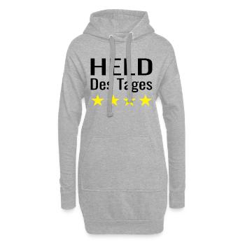 Arbeit Beruf Held des Tages Spruch Kollege - Hoodie-Kleid - Grau meliert - Vorne