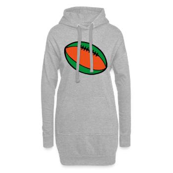 ballon de rugby football americain 2510 - Sweat-shirt à capuche long Femme - gris chiné - Devant
