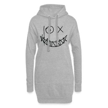 Hahaha grinsekatze - Hoodie-Kleid - Grau meliert - Vorne