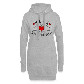 Papa wir lieben Dich - Hoodie-Kleid - Grau meliert - Vorne
