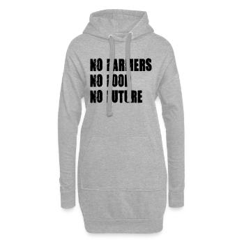 No Farmers No Food No Future Landwirt Bauer Demo - Hoodie-Kleid - Grau meliert - Vorne