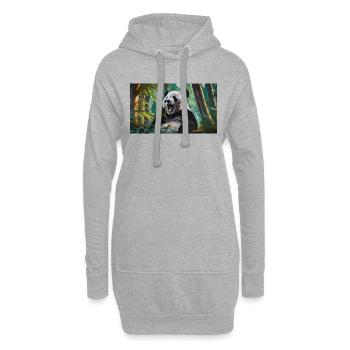 Des animaux mignons qui se détendent - une forêt de bambous mangeant des pandas - Sweat-shirt à capuche long Femme - gris chiné - Devant