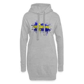 Suède Suède Scandinavie Pays nordiques Viking Europe - Sweat-shirt à capuche long Femme - gris chiné - Devant