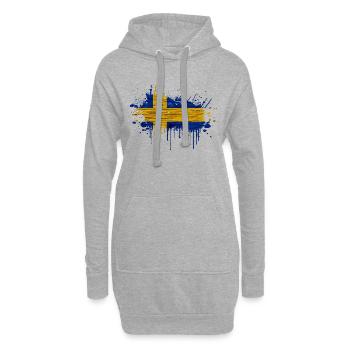 Suède Suède Scandinavie Pays nordiques Viking Europe - Sweat-shirt à capuche long Femme - gris chiné - Devant