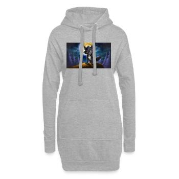 Werwolf heult den Mond an - junges niedliches Monster - Hoodie-Kleid - Grau meliert - Vorne