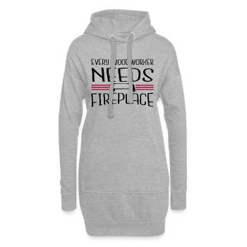 carpenter funny sayings chainsaw grab cutter - Hoodie-Kleid - Grau meliert - Vorne
