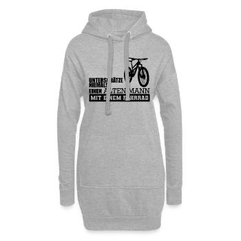 Drôle de dicton de bicyclette - Sweat-shirt à capuche long Femme - gris chiné - Devant