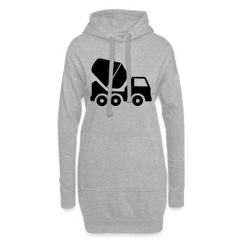 Construction work excavator vehicle - Hoodie Dress - heather grey - Front