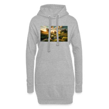Paysage - Sweat-shirt à capuche long Femme - gris chiné - Devant