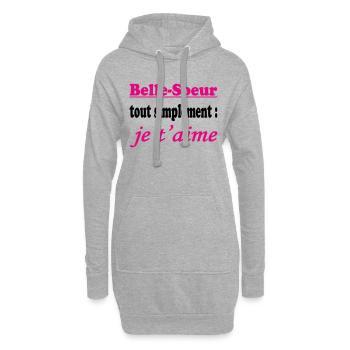 Schwägerin, ich liebe dich einfach - Hoodie-Kleid - Grau meliert - Vorne