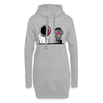 L’envie de mélanger l’univers - Sweat-shirt à capuche long Femme - gris chiné - Devant