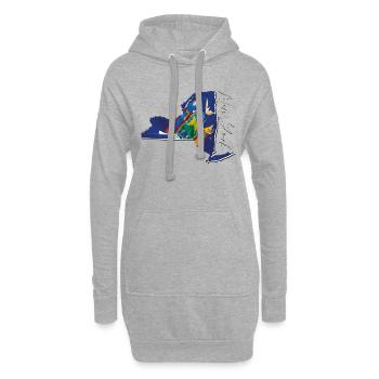 New York (États-Unis) | Drapeau réel | Flag Map Script - Sweat-shirt à capuche long Femme - gris chiné - Devant