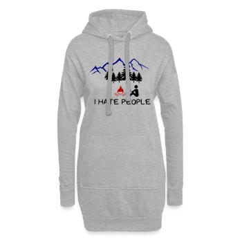 i hate people 002 - Hoodie-Kleid - Grau meliert - Vorne