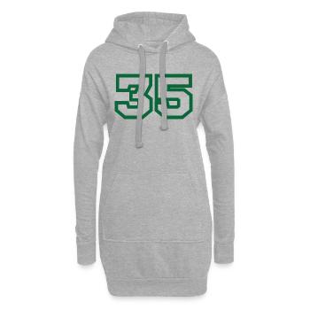 Nummer 35 grüner Sport - Hoodie-Kleid - Grau meliert - Vorne