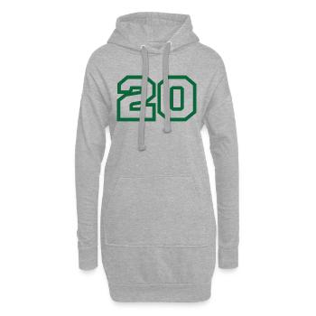 Nummer 20 grüner Sport - Hoodie-Kleid - Grau meliert - Vorne
