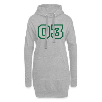 Nummer 3 grüner Sport - Hoodie-Kleid - Grau meliert - Vorne