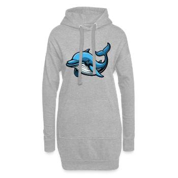 dauphin - Sweat-shirt à capuche long Femme - gris chiné - Devant
