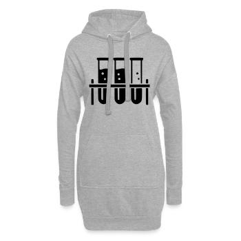 Tube à essai - Sweat-shirt à capuche long Femme - gris chiné - Devant